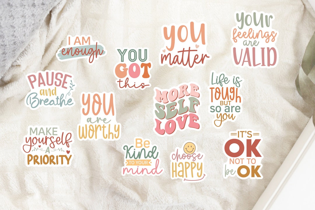 Mental Health Affirmation Stickers: Waterproof Vinyl Decals - Etsy