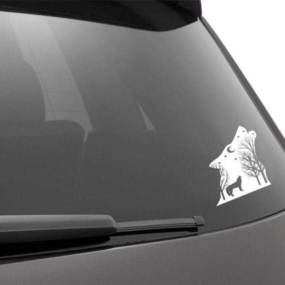Wolf Car Decal Wildlife Bumper Sticker Outdoorsy Sticker Etsy UK