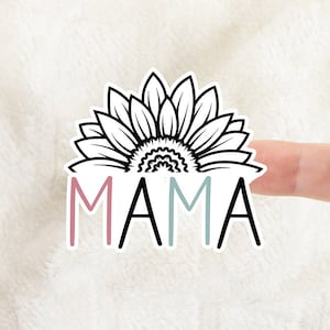 Cute Mama Sticker for Hydroflask Water Bottle, Sticker for Laptop, Waterproof Vinyl Sticker for her, Gift Idea for Mom, Bullet Journal