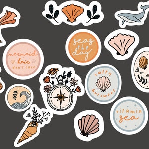 Beach Theme Pack| Mermaid Sticker| Stickers for iPad| Vinyl Stickers| Hydro Flask Stickers| Laptop Stickers