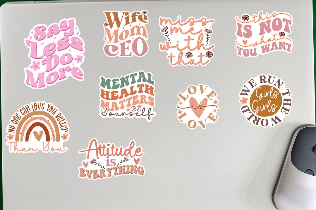 53 PCS Mental Health Matters Stickers Pack - Positive Quote Decals For Journals, Laptops & Water Bottles