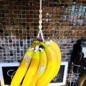 Handmade Macrame Banana Holder, Beaded Banana Holder, Fruit Holder, Storage Fruit Holder