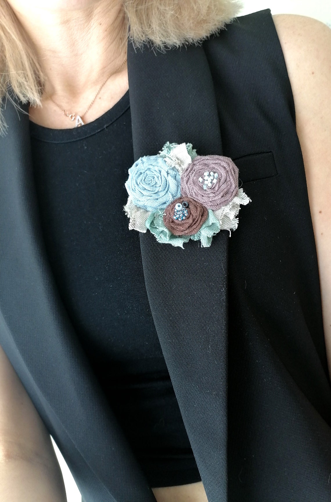 Broche de flores./Broches de tela/Broche de vestir/ Alfileres Etsy