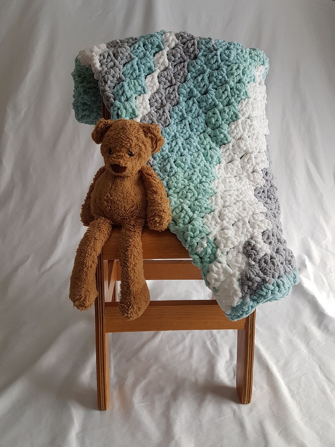 Handmade Diagonal Stripes Baby Blanket Etsy