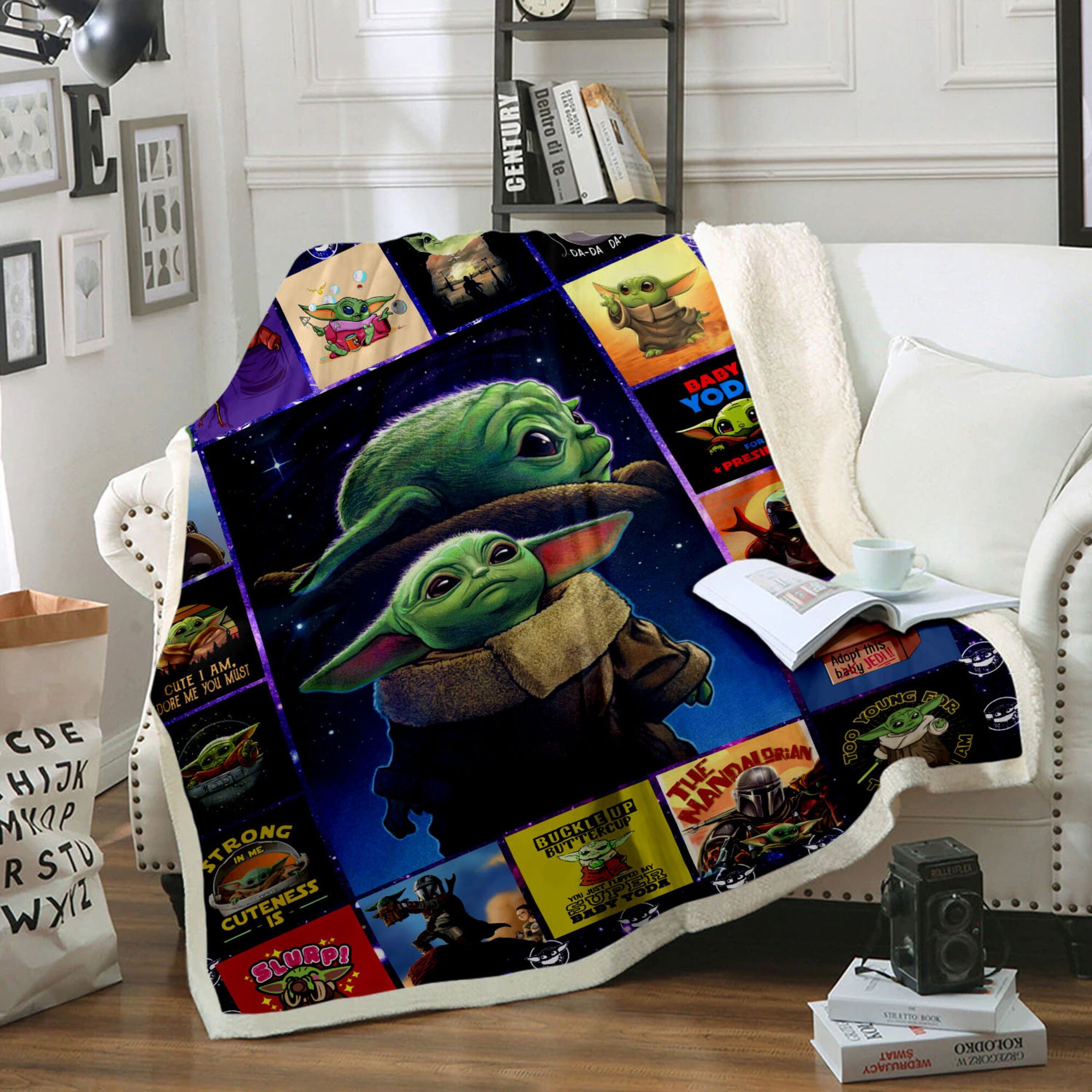 Baby Yoda TheMandalorian Star Movie Wars Fleece Blanket Baby Etsy