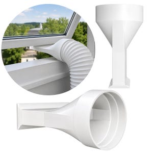 FI130 AC-avgasadapter | 130 mm slangkoppling för fönsterventilation | Rörkoppling för bärbar luftkonditionering
