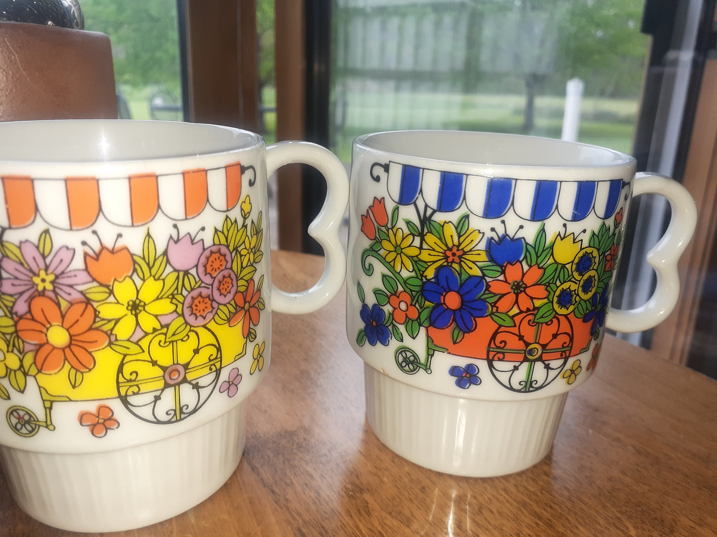 A Pair of Vintage Retro Stackable cups/mugs Japan 60's Etsy