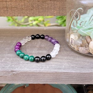 Amethyst Bracelet for Aura Cleansing and Energy Protection - Remove Negative Spell, Crystal Healing, Protection Bracelet, Amethyst Bracelet