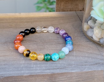 7 Chakra Stone Bracelet, Chakra Jewelry, Chakra Bracelet, Spiritual Bracelet, Stretch Bracelet, Gemstone Jewelry