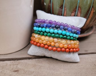 Chakra Stone Stretch Bracelet - Spiritual Gemstone Jewelry