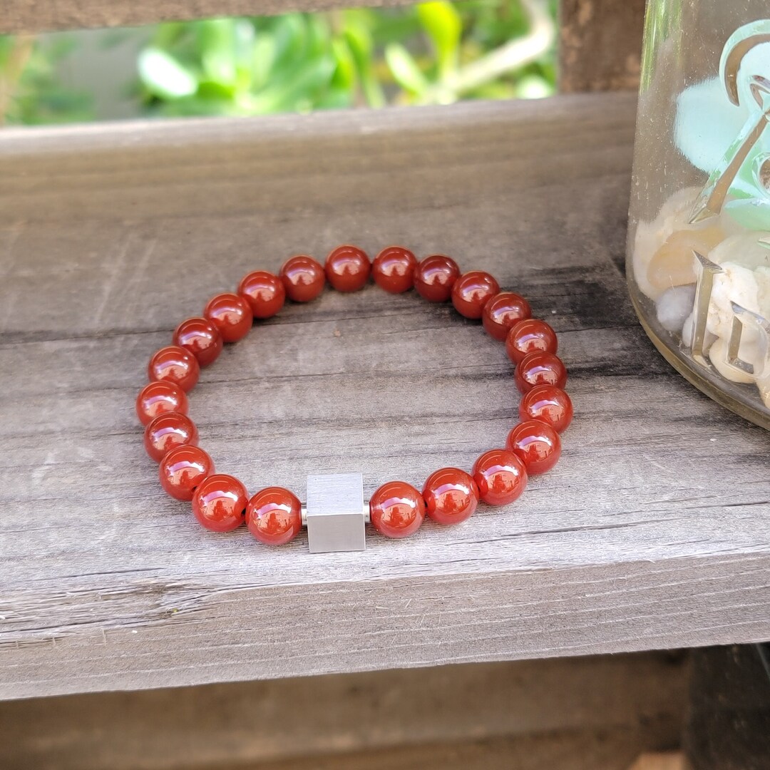 thumbnail image 2 of Genuine Italian Charm – Oval Carnelian Stone, 9mm Stainless Steel & 18K Gold Link 2 of 2