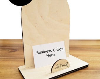 Arch Display Wood Sign with Business Card Holder SVG Cut File