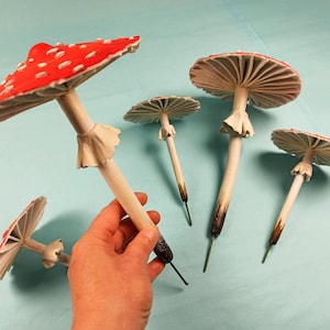 Fairy mushroom decor, Amanita mushroom kit, Fairy garden decor.