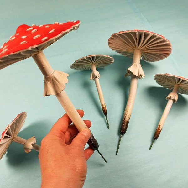 Fairy mushroom decor, Amanita mushroom kit, Fairy garden decor.