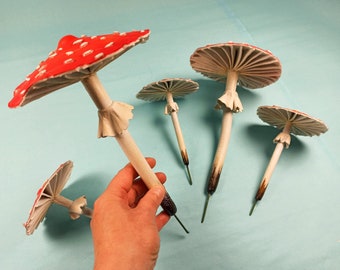 Fairy mushroom decor, Amanita mushroom kit, Fairy garden decor.