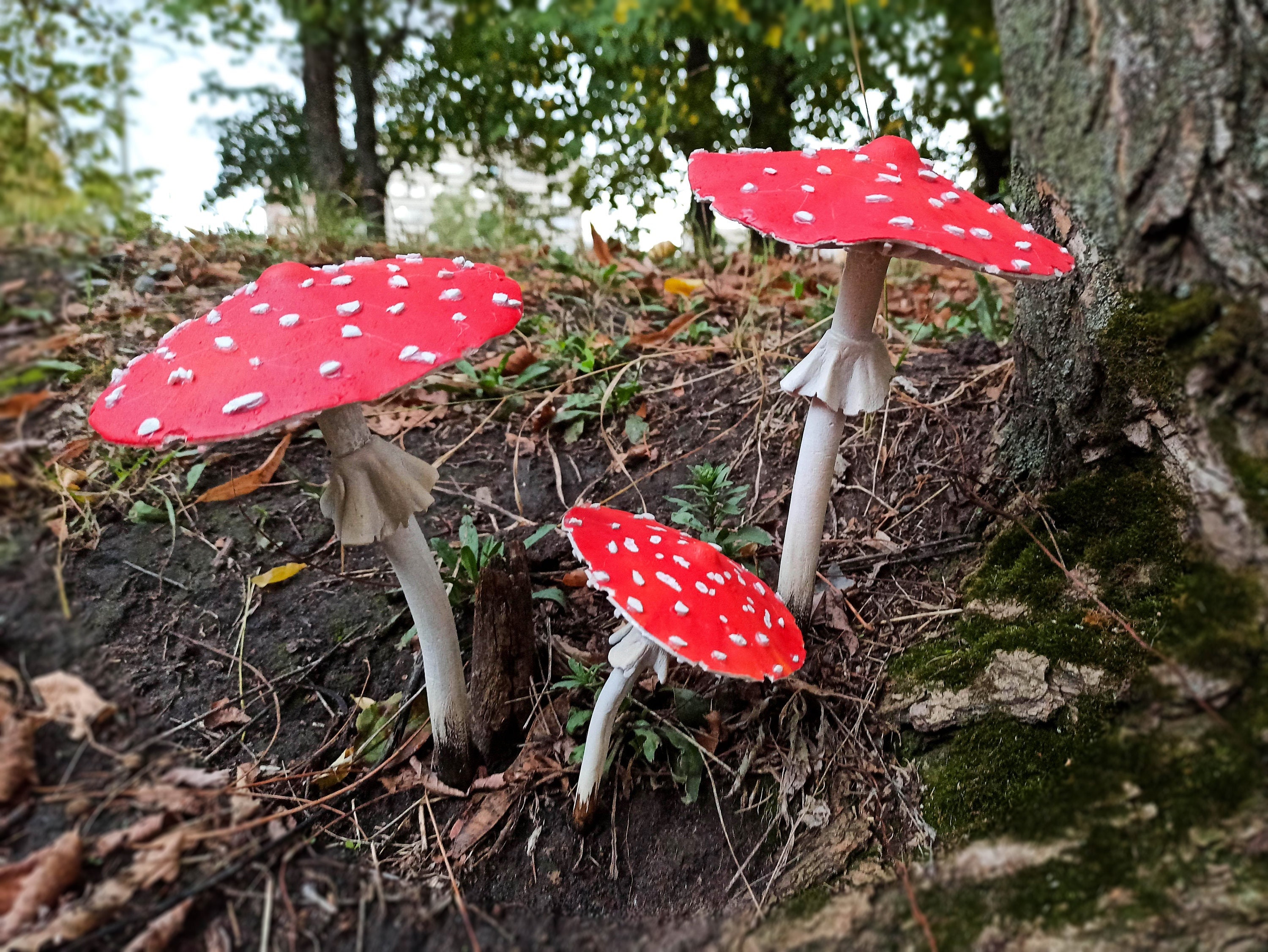 12pcs-red / White Lacquer Mushrooms-fake Mushrooms-artificial