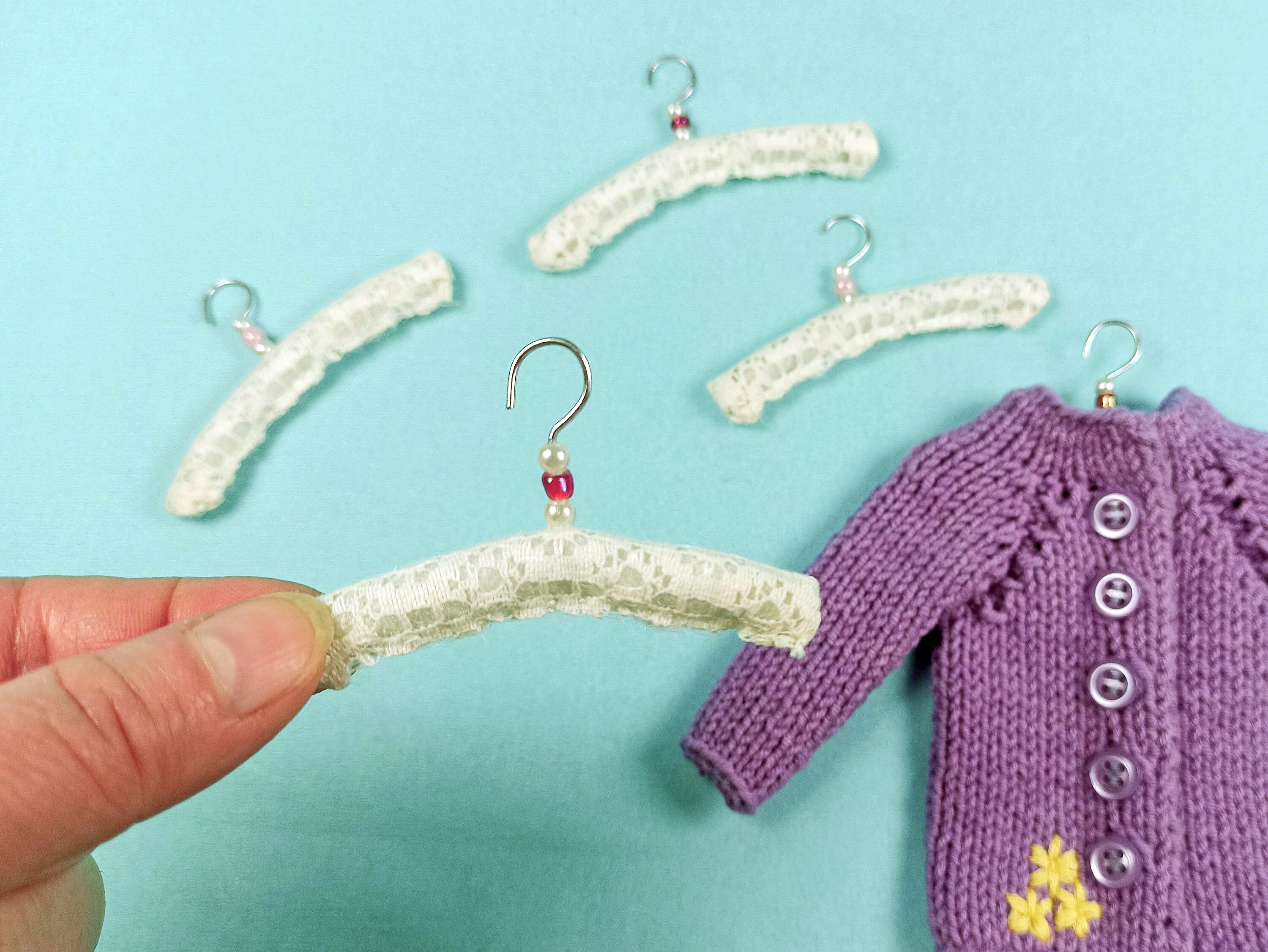 Padded Hangers for doll clothes SET 5 doll hangers for 1/6 Etsy