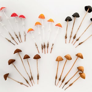 Fairy garden kit fake mushrooms. Plant stake Fungi.