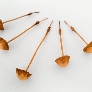 Set of 5 pcs. fake mushrooms tan color.