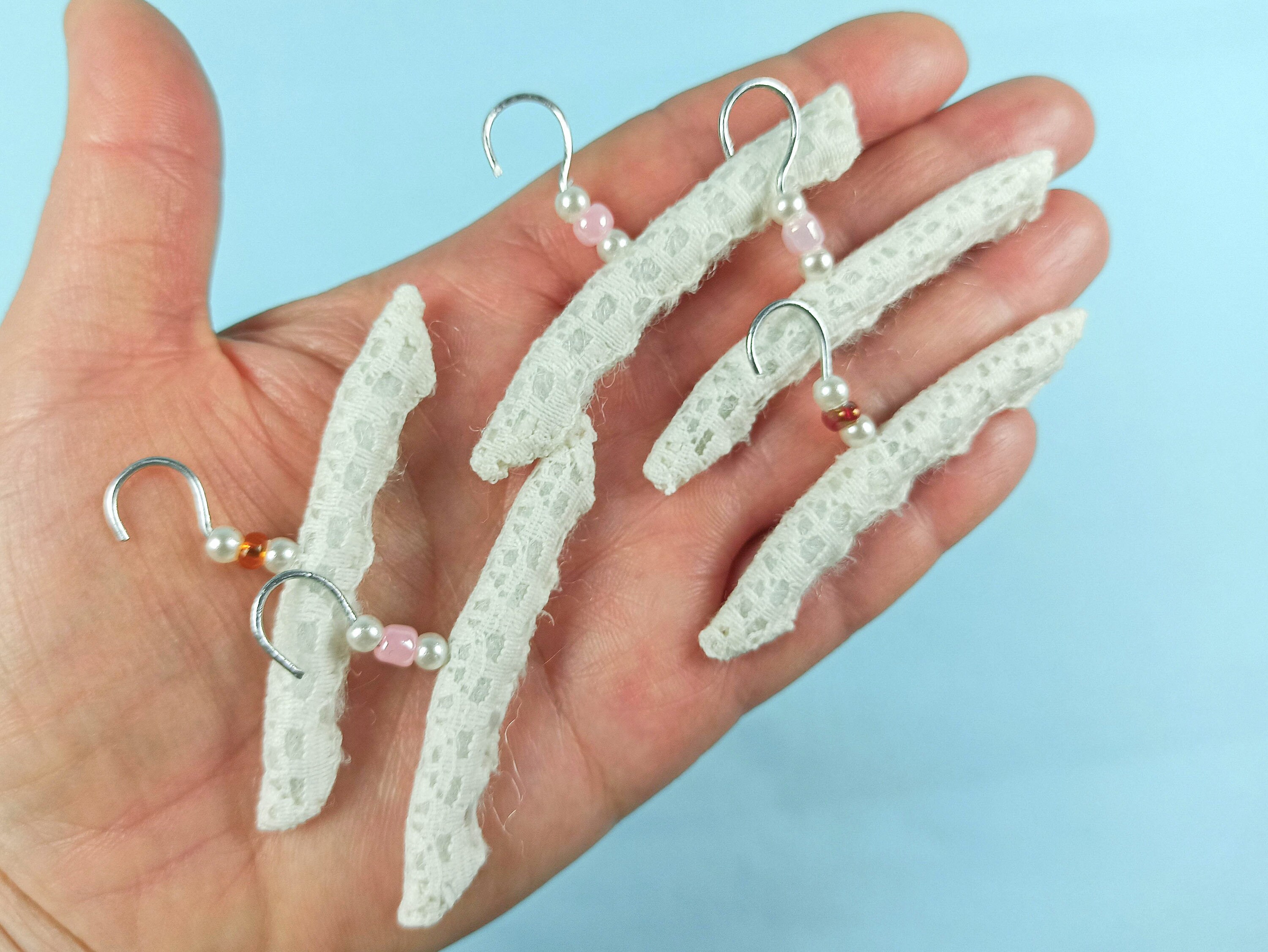 Padded Hangers for doll clothes SET 5 doll hangers for 1/6 Etsy