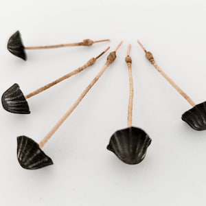 Set of 5 pcs. fake mushrooms black color.