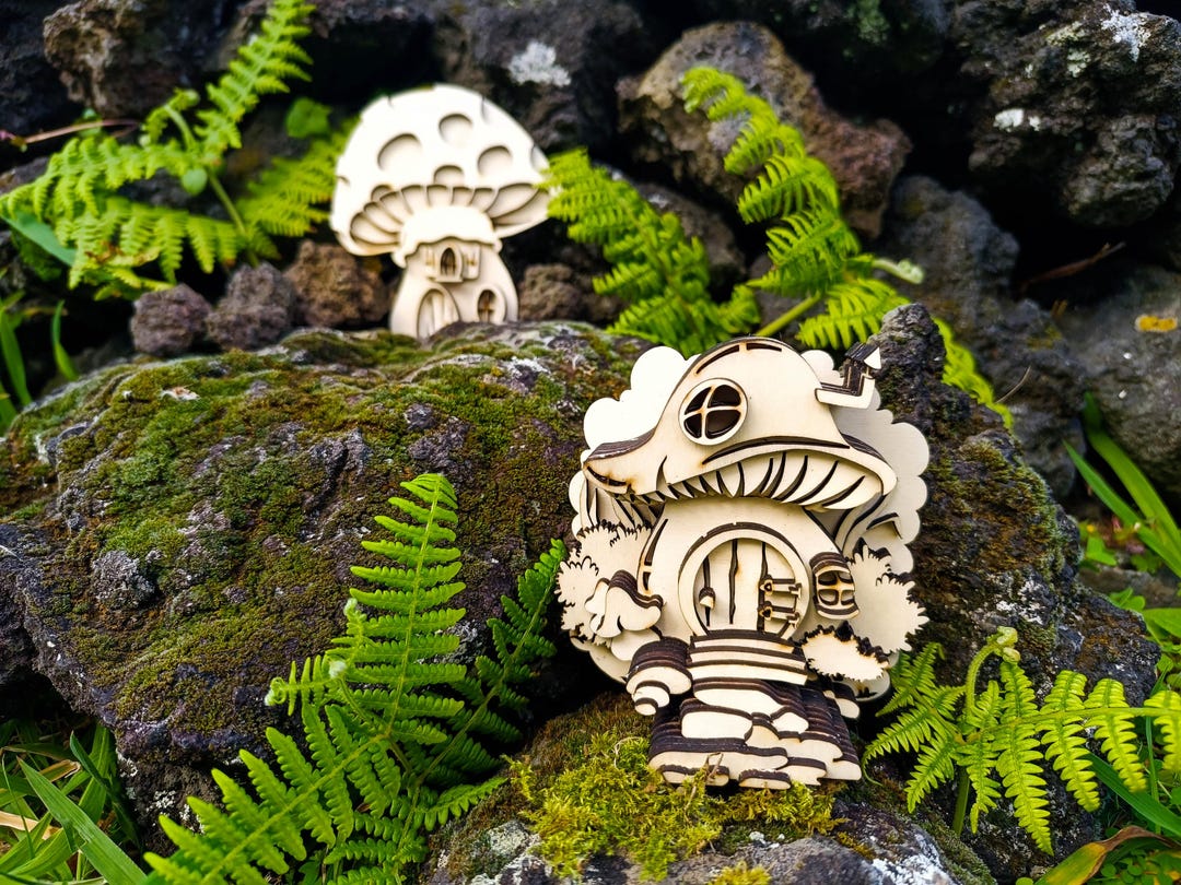 Mushroom House DIY Set, Layered Wooden Kit for Fairy Garden Decor - Etsy