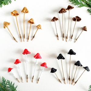 Tiny mushrooms kit for arts and crafts, Fake mushrooms terrarium decor.