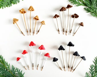 Tiny mushrooms kit for arts and crafts, Fake mushrooms terrarium decor.