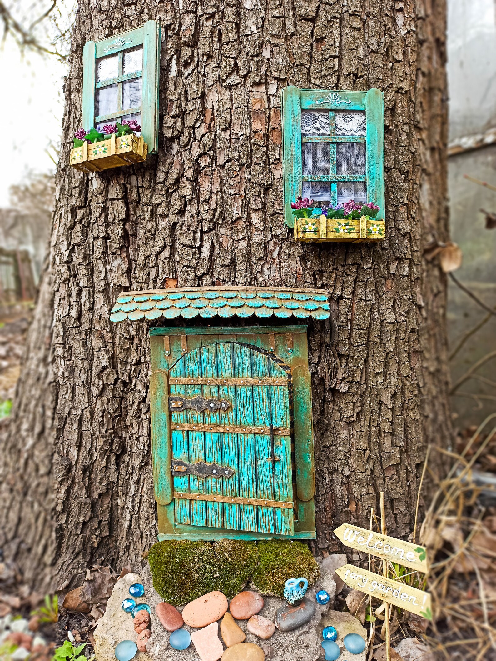 Fairy door and windows Opening fairy door Fairy garden kit Etsy