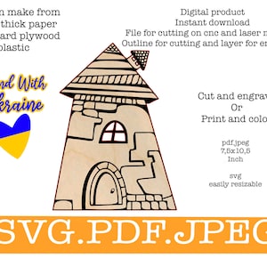 Fairy garden house svg, Laser Cut Files Instant Download.