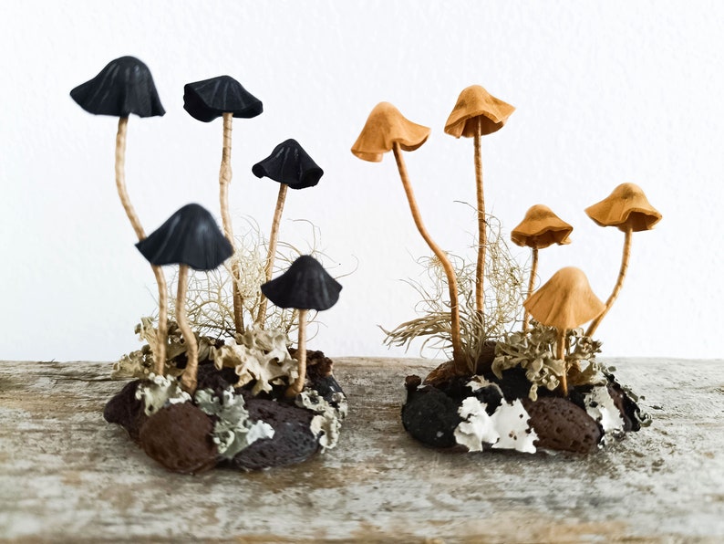 Mushroom decor Amanita, toadstools. Miniature composition of magic mushroom.