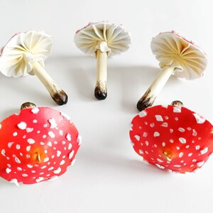 Magic mushroom ornament set of 5pcs. Red mushrooms.