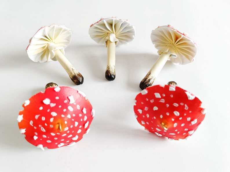 Magic mushroom ornament set of 5pcs. Red mushrooms.