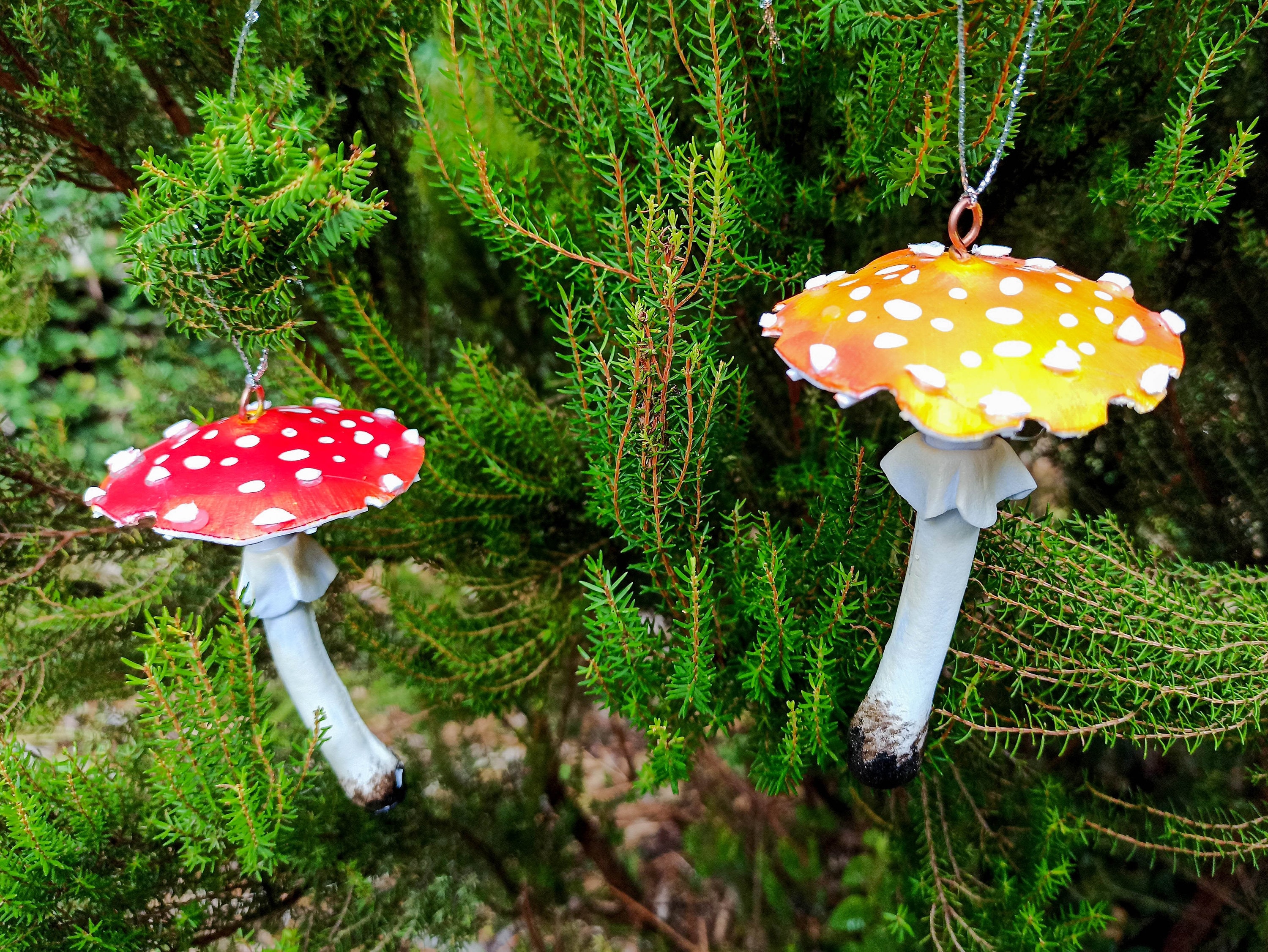 Decorazione natalizia a forma di fungo, decorazione natalizia fatta a mano, decorazione per albero di Natale