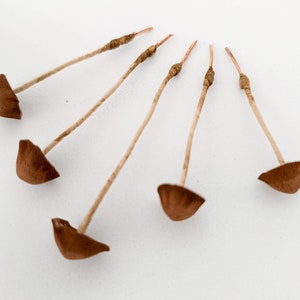 Set of 5 pcs. fake mushrooms brown color.