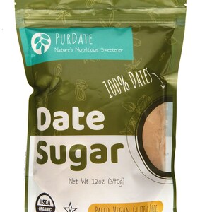 Organic Date Sugar | Healthy Alternative Sweetener for Baking, Cooking, Beverages, Toppings | 100% dates, Vegan, Gluten-free, Paleo, Kosher