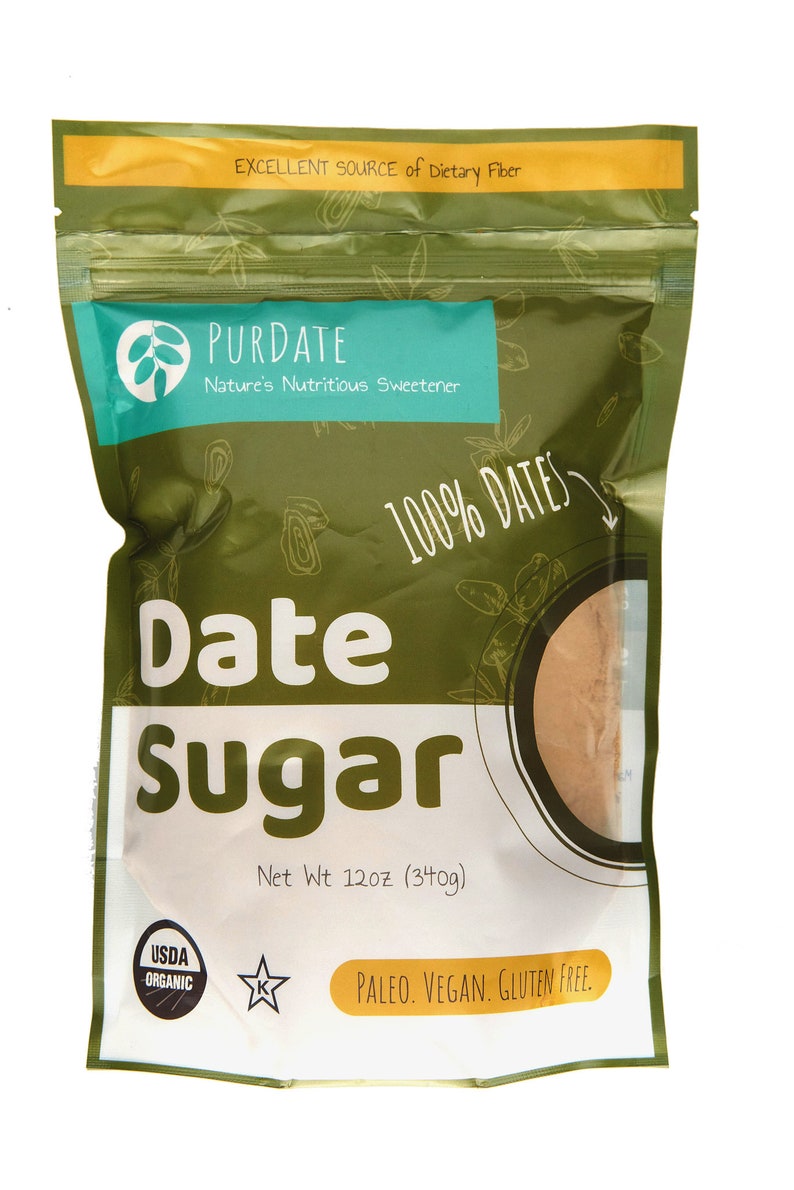 Organic Date Sugar Healthy Alternative Sweetener for Baking, Cooking, Beverages, Toppings 100% dates, Vegan, Gluten-free, Paleo, Kosher image 1