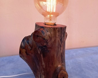 Unique Handmade Wooden Lamp, Table Lamp Walnut Wood Lamp