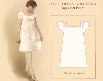 Victorian Chemise Digital PDF Pattern: Bust sizes 28-62 inches