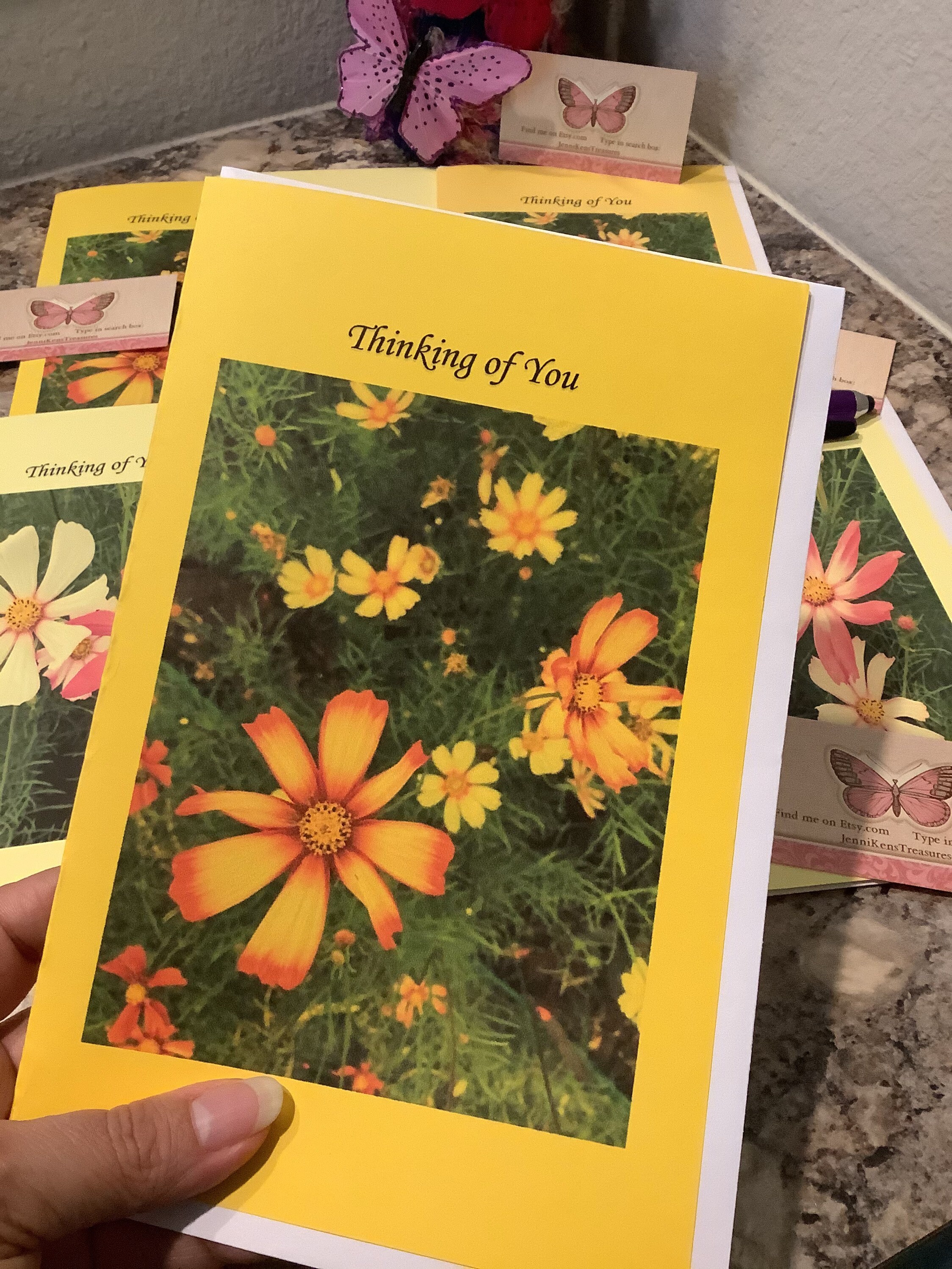 Thinking of You Greeting Cards With Daisy Flowers -blank Inside Sold in ...
