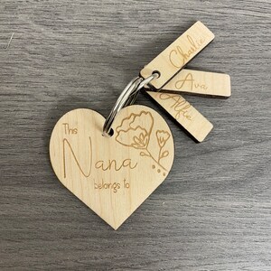 Personalised grandparent gift keyring, granny nanna nanny grandma keyring, grandma gift personalised, this nanny belongs to image 3