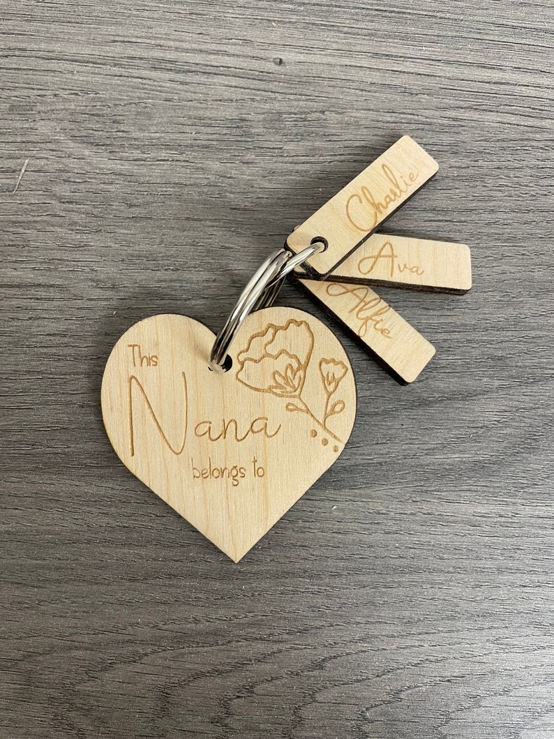 Personalised grandparent gift keyring, granny nanna nanny grandma keyring, grandma gift personalised, this nanny belongs to image 3