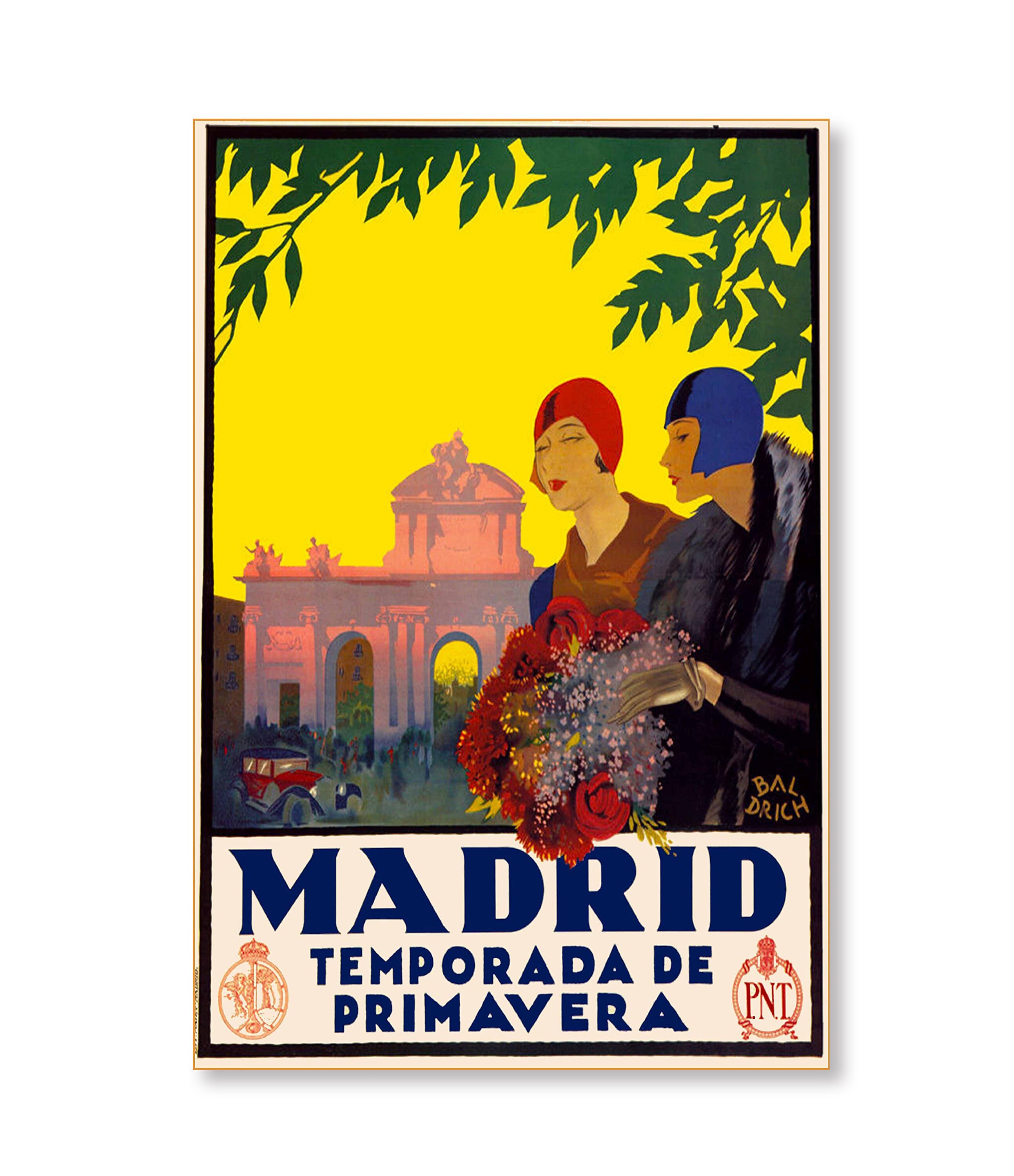 Madrid Temporada De Primavera Spain Vintage Poster Size Etsy