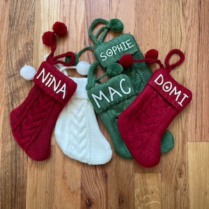 Cable-Knit Stockings / Custom Holiday Decor / Custom Stockings / Pet Stockings / Mini Stockings