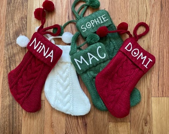 Cable-Knit Stockings / Custom Holiday Decor / Custom Stockings / Pet Stockings / Mini Stockings