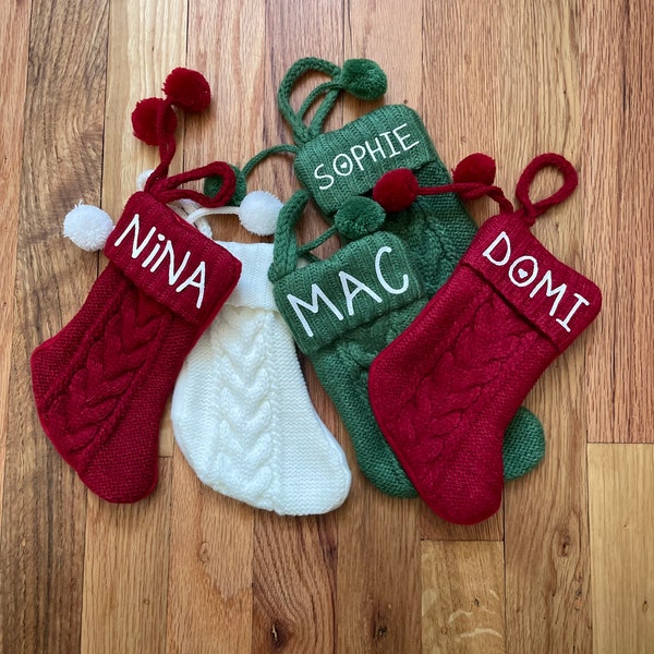 Cable-Knit Stockings / Custom Holiday Decor / Custom Stockings / Pet Stockings / Mini Stockings