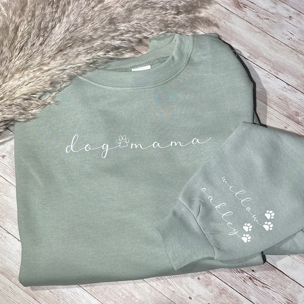 Personalized Dog Mama Crewneck, Dog Mama Apparel, Custom Dog Apparel, Dog Mama Gift, Dog Crewneck