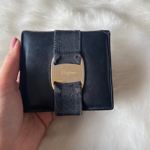 Salvatore Ferragamo Wallet Purse Vera Black leather Woman Authentic