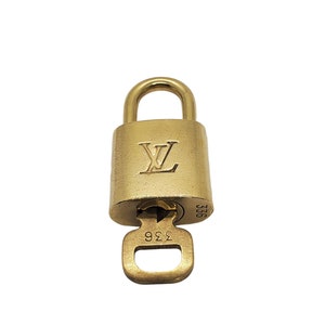 Authentic Louis Vuitton Gold Brass Lock and Key Set #366 Vintage
