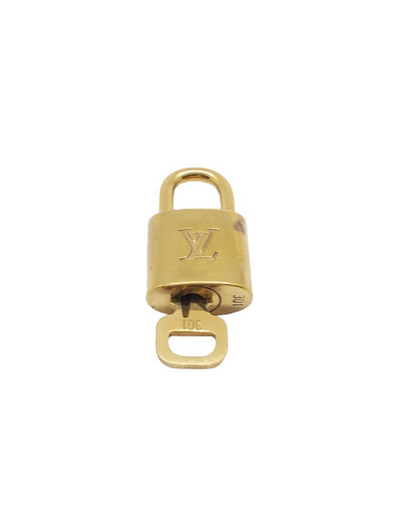 Louis Vuitton Authentic Padlock Cuban Link Gold Necklace Lock